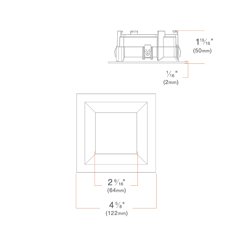 DMF M4TSD M Series 4" Square Trim