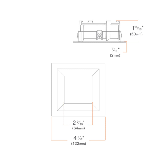 DMF M4TSD M Series 4" Square Trim