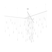 Sonneman SLS1149 Suspenders 13-ft Freeform Tri-Bar with Monoline Thin Cylinder Luminaires - Satin White