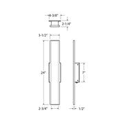 Dals SWS24-CC Gemini 24" Tall LED Outdoor Wall Sconce, 5CCT Selectable