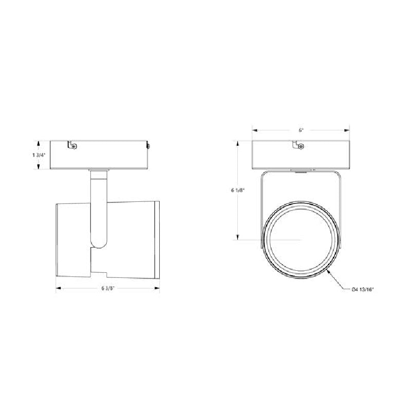 Juno T286L Trac-Master 43W LED Flat Back Cylinder Track Head, Direct Canopy Mount