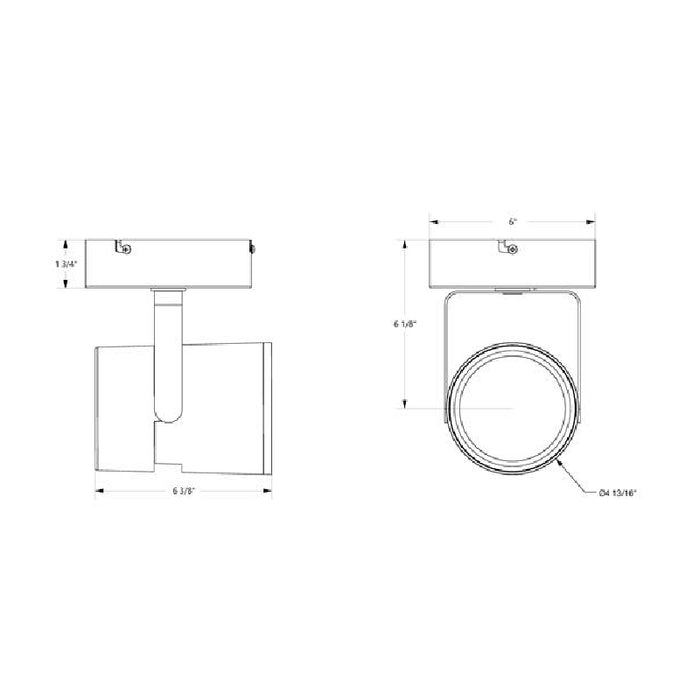 Juno T283L Trac-Master 26W LED Flat Back Cylinder Track Head, Direct Canopy Mount