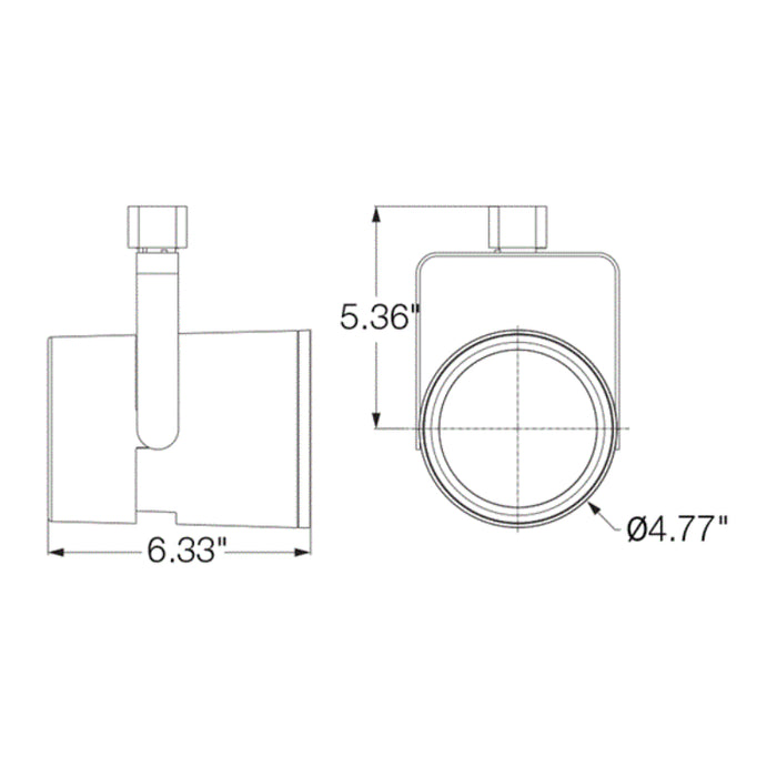 Juno T286L Trac-Master 43W LED Flat Back Cylinder Track Head