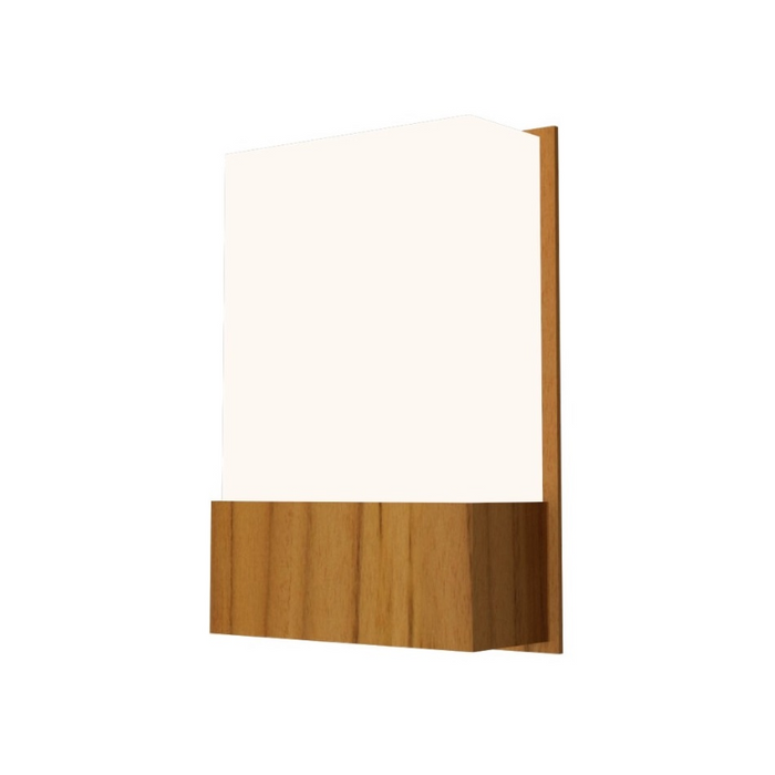 Accord 444 Clean 1-lt 12" Tall LED Wall Light, E26 Base - Teak