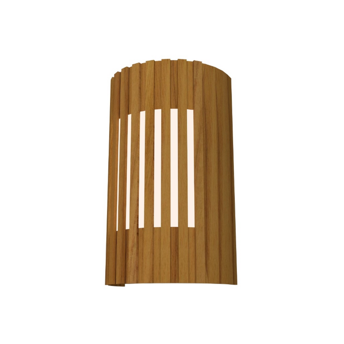 Accord 420 Slatted 2-lt 12" Tall LED Wall Light, E26 Base - Teak
