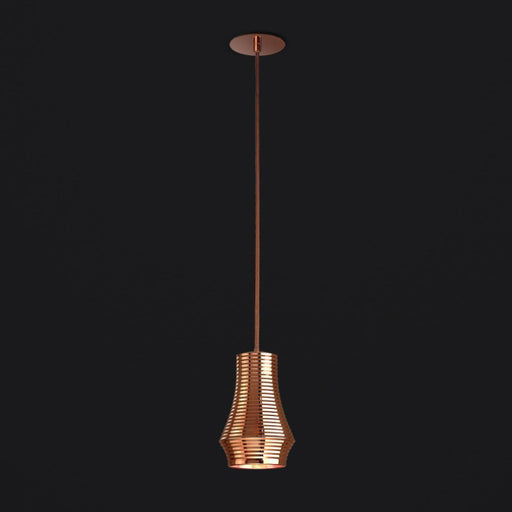 Bover Tibeta 01 1-lt 5" LED Pendant-Brilliant Copper/Copper Metal Mesh