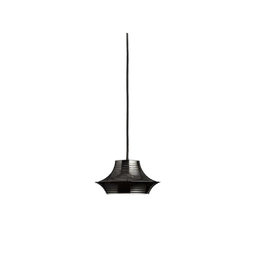 Bover Tibeta 03 1-lt 9" LED Pendant-Antique Brass/Black Fabric