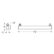 Juno TSLOT1 Trac-Master 2-ft 10W LED Linear Ambient Fixture, Lambertian Distribution, Flush Lens, 3500K