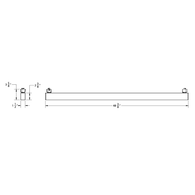 Juno TSLOT1 Trac-Master 4-ft 20W LED Linear Ambient Fixture, Lambertian Distribution, Flush Lens, 3500K