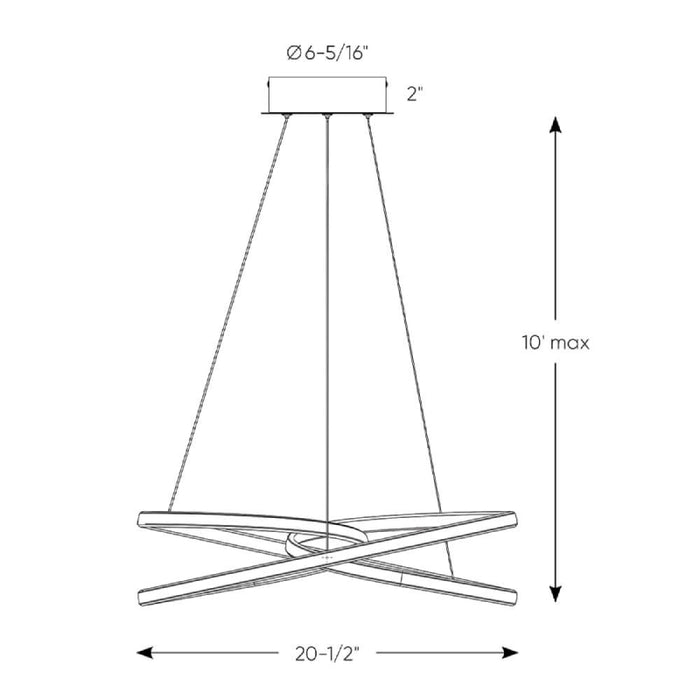 Dals TWPS Twist 1-lt 21" LED Pendant