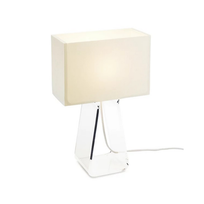 Pablo Designs Tube Top 14" Tall Table Lamp - White/Clear