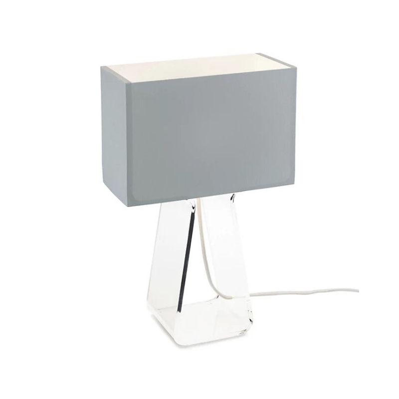 Pablo Designs Tube Top 14" Tall Table Lamp - Silver/Clear