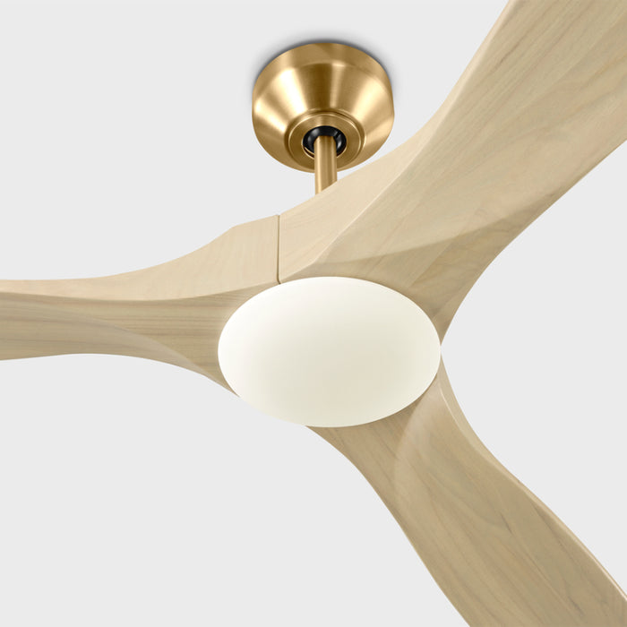 Visual Comfort 3MAVSM60D Maverick Smart 60" Ceiling Fan with LED Light Kit - Burnished Brass with Washed White Oak Blades