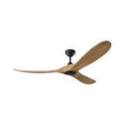 Monte Carlo Maverick Smart 60" Ceiling Fan-Midnight Black with Natural Honey Blades