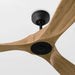 Monte Carlo Maverick Smart 60" Ceiling Fan-Midnight Black with Natural Honey Blades