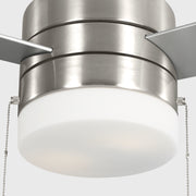 Generation 3SY44 Syrus 44" Ceiling Fan with LED Light Kit - Brushed Steel with Silver/Light Grey Weathered Oak Reversible Blades