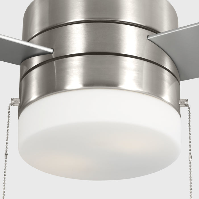 Generation 3SY44 Syrus 44" Ceiling Fan with LED Light Kit - Brushed Steel with Silver/Light Grey Weathered Oak Reversible Blades