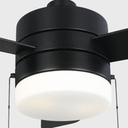 Generation 3SY44 Syrus 44" Ceiling Fan with LED Light Kit - Midnight Black with Midnight Black/American Walnut Reversible Blades