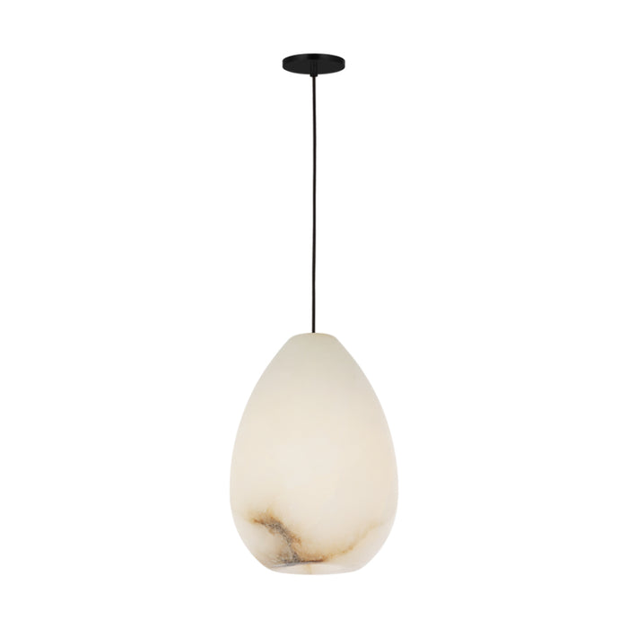 Visual Comfort SLPD544-L Alina Alabaster 1-lt 9" LED Pendant - Nightshade Black
