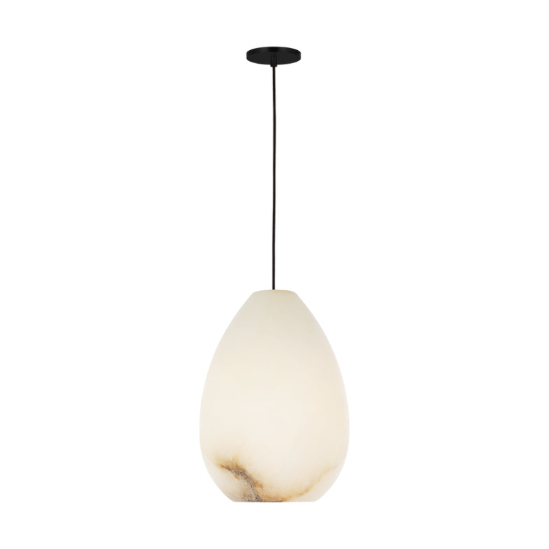 Visual Comfort SLPD544 Alina Alabaster 1-lt 9" LED Pendant - Nightshade Black
