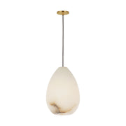 Visual Comfort SLPD544-L Alina Alabaster 1-lt 9" LED Pendant - Hand Rubbed Antique Brass