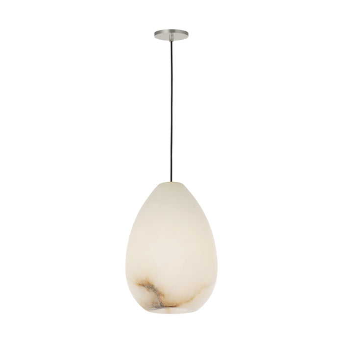 Visual Comfort SLPD544-L Alina Alabaster 1-lt 9" LED Pendant - Polished Nickel