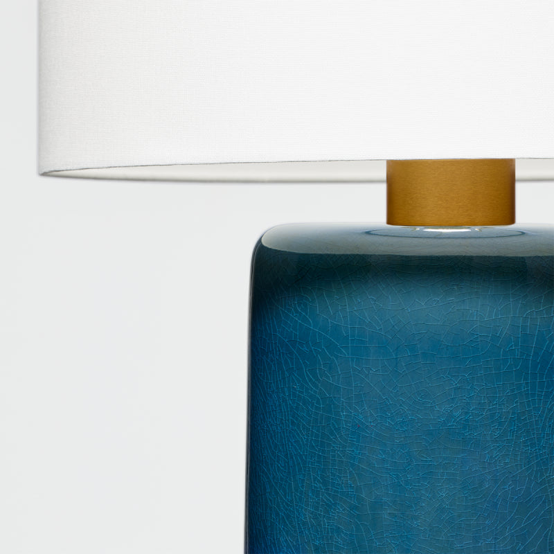 Visual Comfort BT1101 Shanghai 1-lt 31" Tall LED Table Lamp - Deep Ocean Crackle