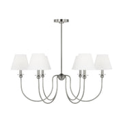 Visual Comfort DJC1246 Elsay 6-lt 36" Large Chandelier - Brushed Nickel