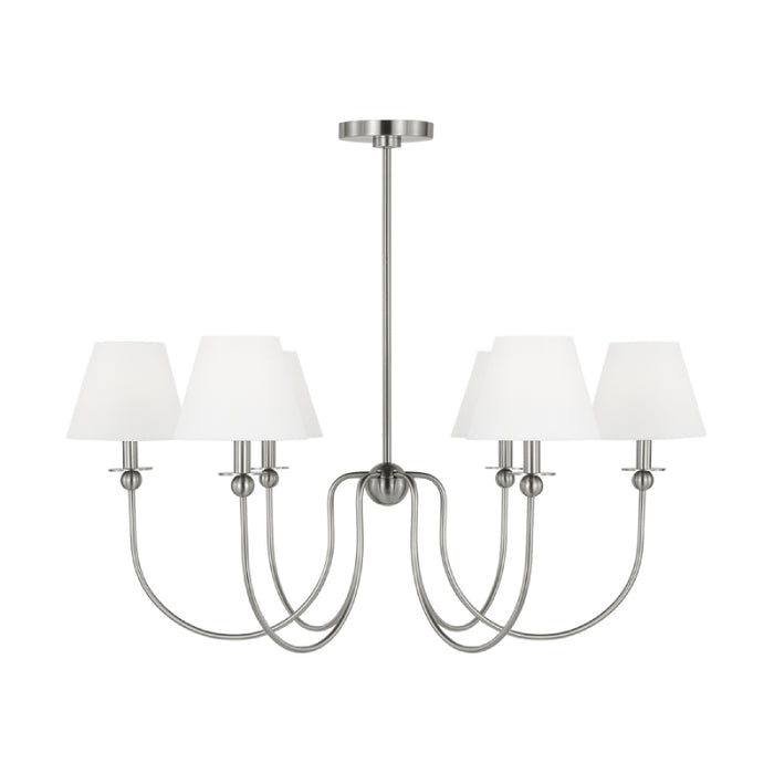 Visual Comfort DJC1246 Elsay 6-lt 36" Large Chandelier - Brushed Nickel