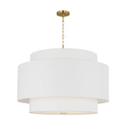 Visual Comfort KSP1184 Sawyer 4-lt 32" LED Extra Large Hanging Pendant - Burnished Brass