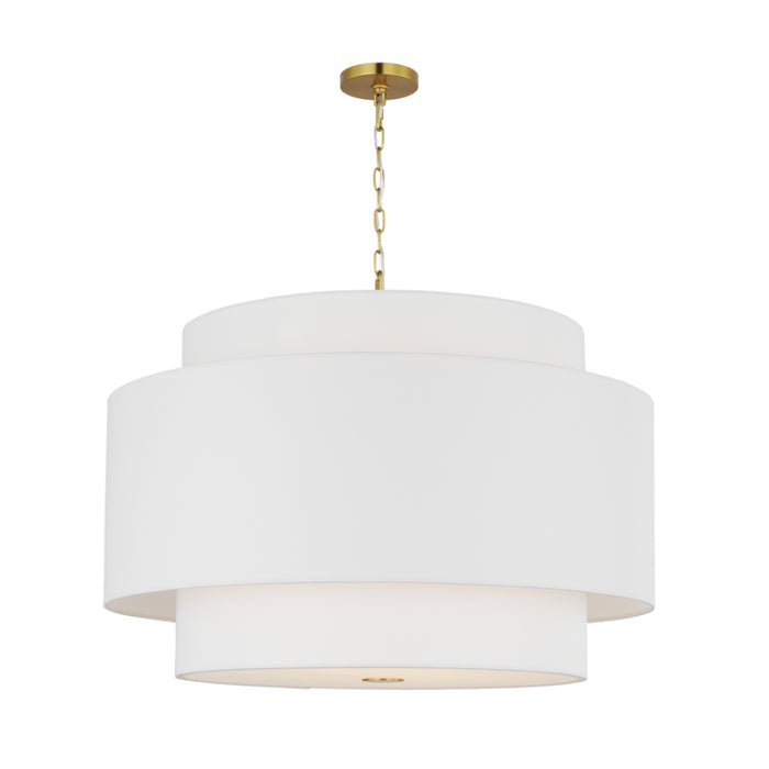 Visual Comfort KSP1184 Sawyer 4-lt 32" LED Extra Large Hanging Pendant - Burnished Brass