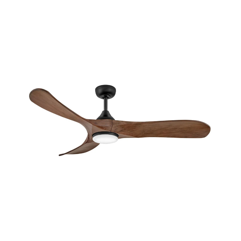 Hinkley 903856F Swell Illuminated 56" Ceiling Fan with LED Light Kit - Matte Black/Walnut