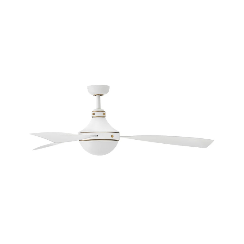 Hinkley 905962F Oliver 62" Ootdoor Ceiling Fan with LED Light Kit - Matte White with Heritage Brass accents