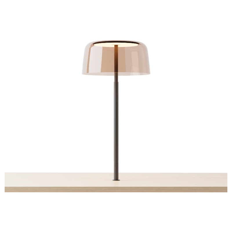 Koncept YUC-SW Yurei LED Co-Working Light, Plexiglass Shade, Through-Table Mount