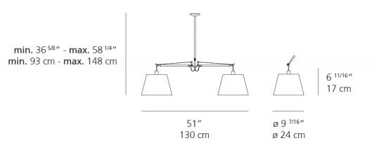 Artemide Tolomeo 10" Double Shade Suspension Light