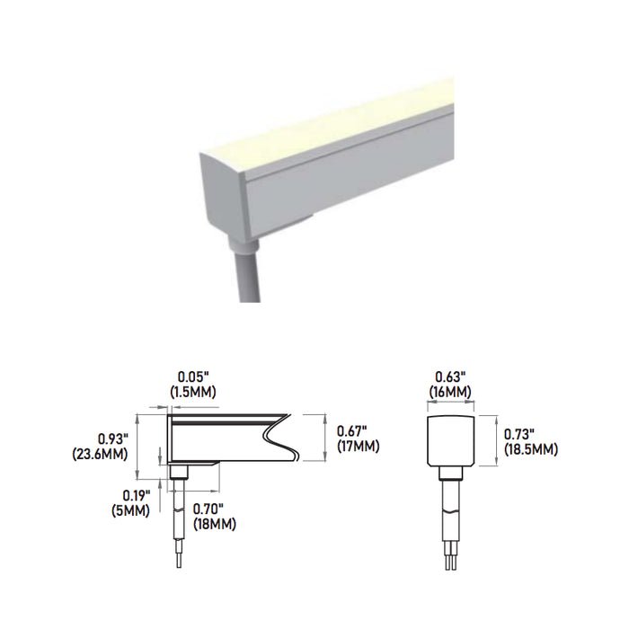 Core LNT65SPA 3W Sauna/Steam Rated Flexible Neon Series LED Strip