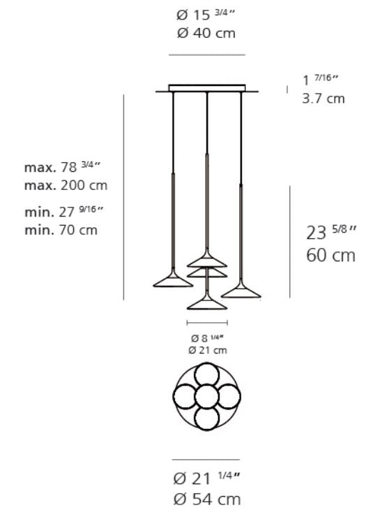Artemide Orsa 21 LED 38W chandelier suspension