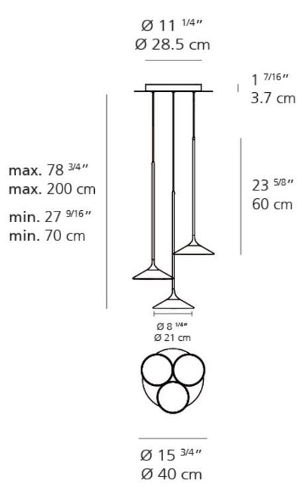 Artemide Orsa 21 LED chandelier suspension