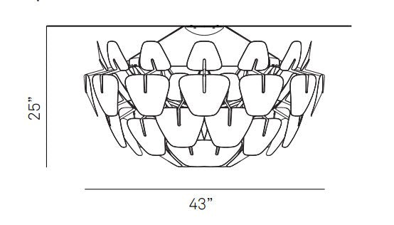 Luceplan D66/30p Hope 3-lt 43" Ceiling Light