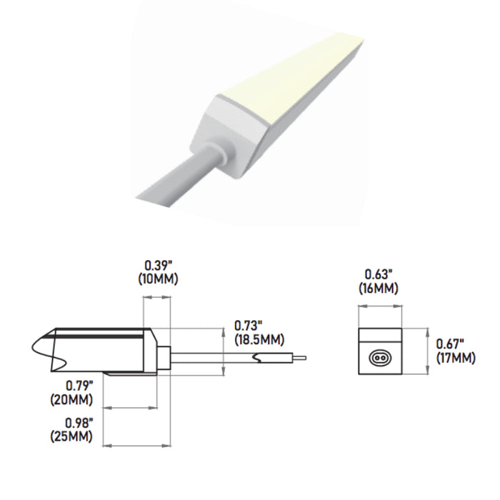 Core LNT65SPA 3W Sauna/Steam Rated Flexible Neon Series LED Strip