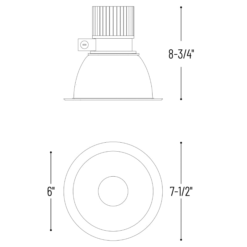 Nora NC-631L60 6" LED Sapphire High Lumen Deep Cone Reflector with Flange, 6000 lm