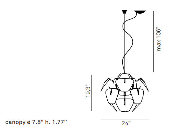 Luceplan D66/12 Hope 1-lt 24" Suspension