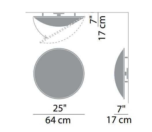 Luceplan D14afe Trama 25" Ceiling/Wall Light