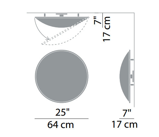 Luceplan D14a Trama 25" Ceiling/Wall Light