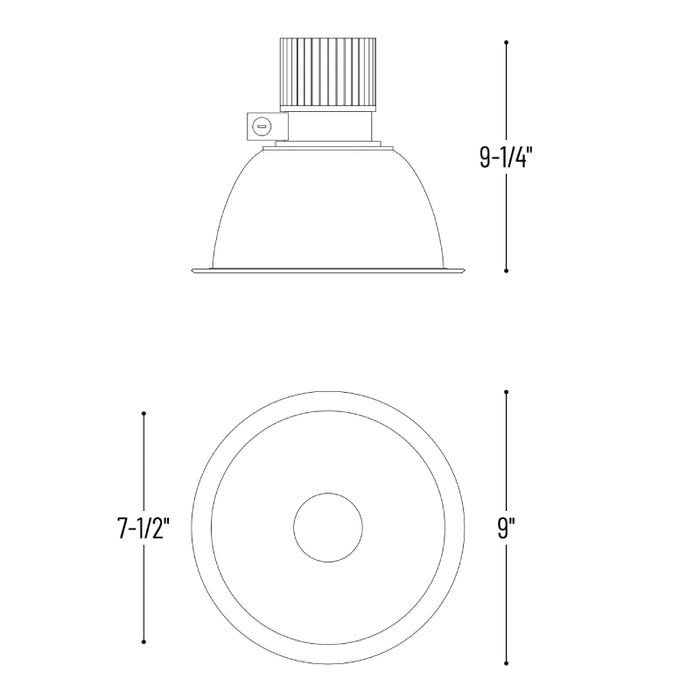 Nora NC-831L80 8" LED Sapphire High Lumen Deep Cone Reflector with Flange, 8000 lm