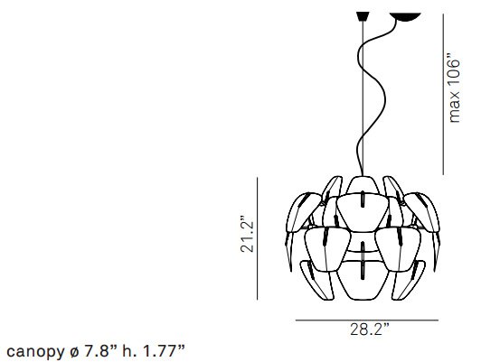 Luceplan D66/18 Hope 1-lt 28" Suspension