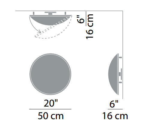 Luceplan D14api Trama 20" Ceiling/Wall Light