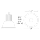Nora NC2-831L25 8" LED Sapphire II Open Reflector, 2500 lm, 3500K