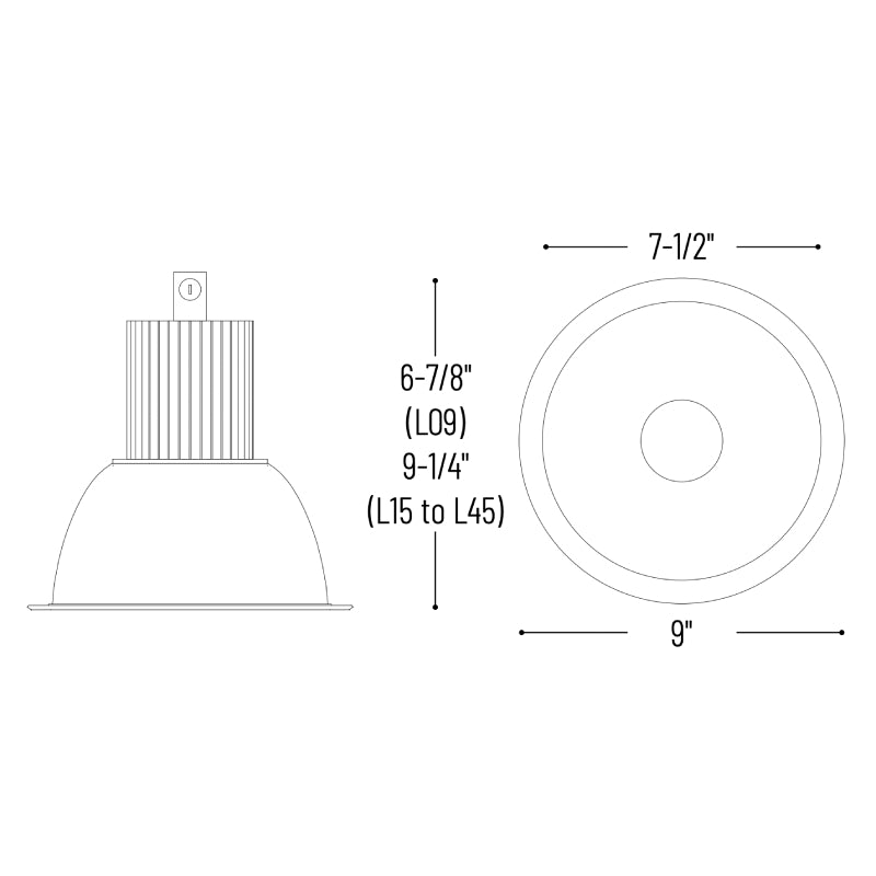 Nora NC2-831L25 8" LED Sapphire II Open Reflector, 2500 lm, 3500K