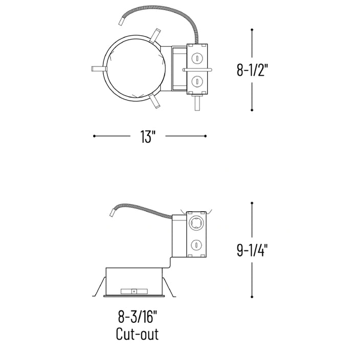 Nora NCHR-834 8" LED Sapphire High Lumen Remodel Frame-In Kit